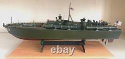 WW2 PT-109 COMMANDÉ PAR LTJG. JOHN KENNEDY - Échelle 164 FABRIQUÉ À LA MAIN AVEC SOCLE EN BOIS
