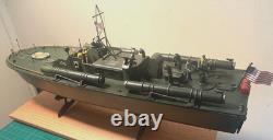 WW2 PT-109 COMMANDÉ PAR LTJG. JOHN KENNEDY - Échelle 164 FABRIQUÉ À LA MAIN AVEC SOCLE EN BOIS