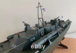 WW2 PT-109 COMMANDÉ PAR LTJG. JOHN KENNEDY - Échelle 164 FABRIQUÉ À LA MAIN AVEC SOCLE EN BOIS