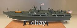 WW2 PT-109 COMMANDÉ PAR LTJG. JOHN KENNEDY - Échelle 1/72 CONSTRUIT PAR UN PROFESSIONNEL AVEC SOCLE EN BOIS