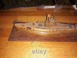 Wwii Italian Prisoner Of War Wood Model Submarine Italy Ship Boat Pow Trench Art