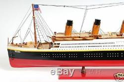 XL Rms Titanic Paquebot Modèle En Bois 56 White Star Cruise Ship Boat Line Nouveau
