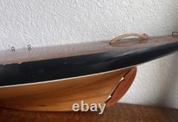 Yacht Voilier en Bois Vintage Modèle de 35 Pouces
