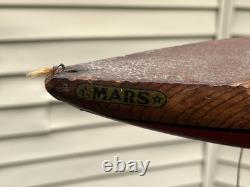 Yacht à Voile en Bois Schoenhut Antique de la Série Planète MARS avec Socle des Années 1930