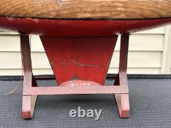 Yacht à Voile en Bois Schoenhut Antique de la Série Planète MARS avec Socle des Années 1930