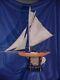 Yacht De Bassin Ancien Bateau à Voile En Bois Et Métal Quille Décoration Nautique Voiles TrÈs Anciennes 30