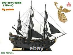 ZHL 1/65 Le modèle de bateau en bois Black Pearl version dorée 2021, kit de 31 pouces, cadeau