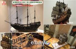 ZHL 1/65 Le modèle de bateau en bois Black Pearl version dorée 2021, kit de 31 pouces, cadeau