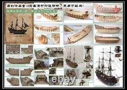 ZHL 1/65 Le modèle de bateau en bois Black Pearl version dorée 2021, kit de 31 pouces, cadeau